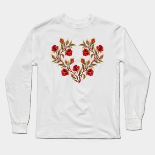 Roses - Red / Light Green Long Sleeve T-Shirt